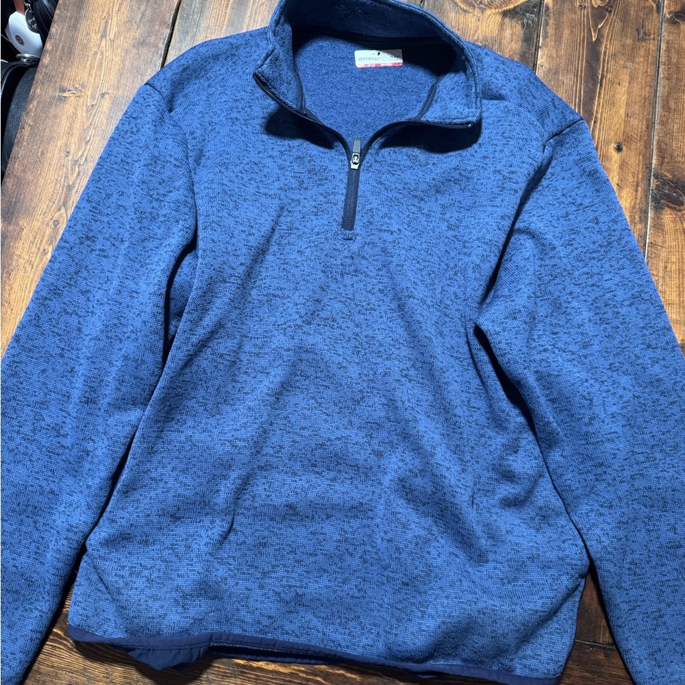 Grand Slam Men's Heathered Blue Zip-Up Sweater
